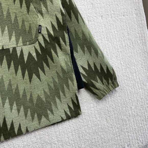 Hooké Mens Sz XS Apalachian Pullover Polar Fleece Green Aztec AOP Fishing Read - Picture 4 of 16